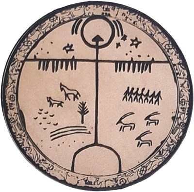 TENGRİ Gök Tanrı - Deri Peç - Arma - Türk Mitolojisi - Leather Patch