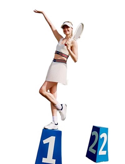 Tenis Eteği Şortlu Pileli Beli Kontrast Detaylı Lastikli Mini Boy
