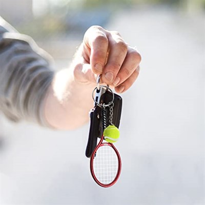 Tenis Raketi Anahtarlık Mini Yenilik Anahtarlık Metal Anahtarlık Tenis Topu Kolye Ucu Spor için Hediye Anahtarlık, Yeşil., M