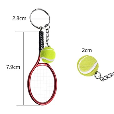 Tenis Raketi Anahtarlık Mini Yenilik Anahtarlık Metal Anahtarlık Tenis Topu Kolye Ucu Spor için Hediye Anahtarlık, Yeşil., M