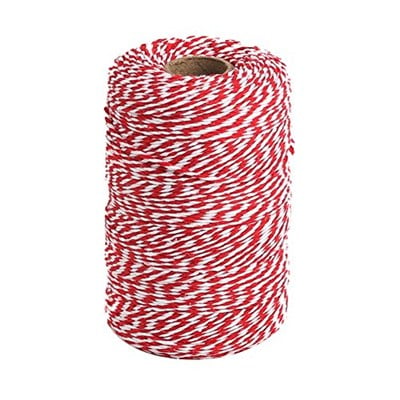 Tenn Well Kırmızı ve Beyaz Sicim, 656 Feet 200m Pamuk Fırıncılar Fırıncılık için Sicim Kurdele, Kasaplar, El Sanatları, Hediye Paketleme, Noel Tatili Süslemeleri