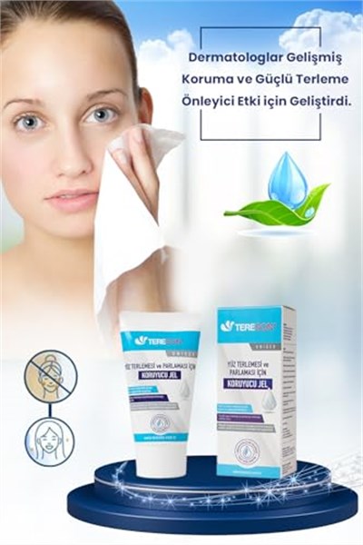 Tereson Yüz Terlemesi ve Parlaması için Koruyucu Jel, 50ml - Seçenekler: 50ml, 50ml (3 paketi)