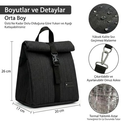 Termal Beslenme Çantası (Siyah)