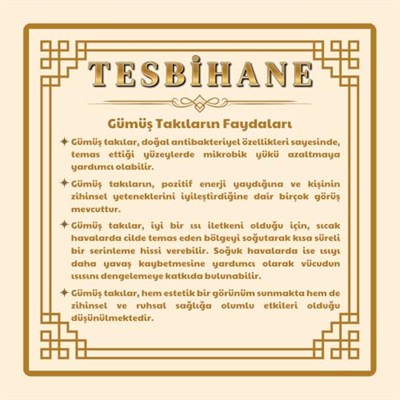 Tesbihane Kırmızı Taşlı Kol Gümüş Düğmesi