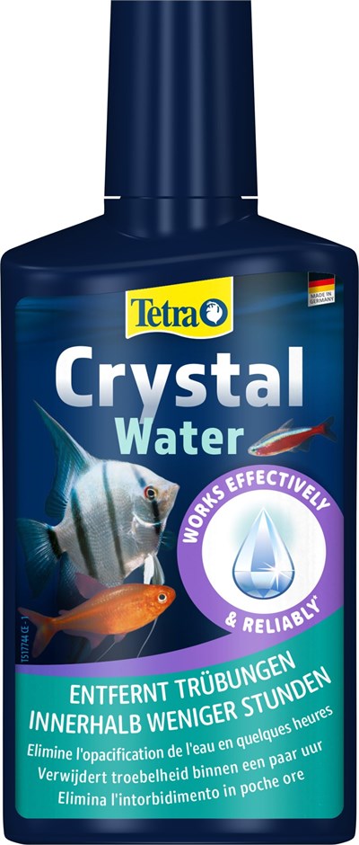 Tetra Crystalwater - Akvaryumdaki kristal berraklığında su için uyuşturuculara karşı su geçirmez, yüzer parçacıkları, 250 ml şişe bağlar
