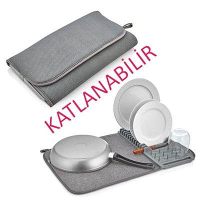 Tezgah Üstü Bulaşıklık Bulaşık Kurutma Matı Süzgeci Katlanır Plastik Sepeti Kurulama Bezi Örtüsü Kurutmalık Katlanabilir Tabaklık Süzgeçleri