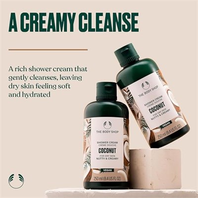 The Body Shop Hindistan Cevizi Duş Kremi - Kuru Ciltler İçin Fındık ve Kremsi - Vegan Vücut Yıkama, 8.4 Fl Oz - Seçenekler: 8.4 Fl Oz (Pack of 1), 25.3 Fl Oz (Pack of 1)