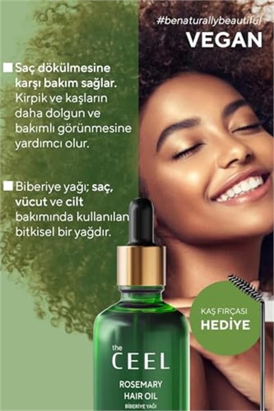 The Ceel Biberiye Saç Yağı Complexi 50 ml - Biotin, Hint Yağı ve Vitamin E İçeren Bitkisel Bakım Yağı, Saç Derisi, Kaş ve Kirpik İçin Besleyici ve Parlaklık Destekleyici - Seçenekler: 1 Adet, 2li Set