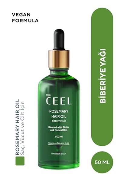 The Ceel Biberiye Saç Yağı Complexi 50 ml - Biotin, Hint Yağı ve Vitamin E İçeren Bitkisel Bakım Yağı, Saç Derisi, Kaş ve Kirpik İçin Besleyici ve Parlaklık Destekleyici - Seçenekler: 1 Adet, 2li Set