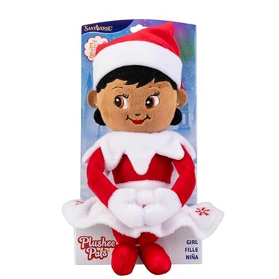 The Elf on the Shelf Plushee Pals - 43 cm Scout Elf Peluş Oyuncaklar - Sarılabilir ve Sevimli Kahverengi Gözlü Kız Dolması Elf Peluş