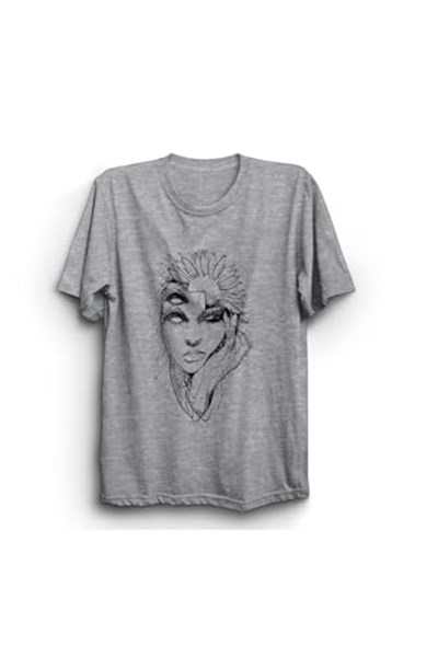 The Fame Flowery Face, Çiçek ve Yüz, Kadın Çizim Tişört
