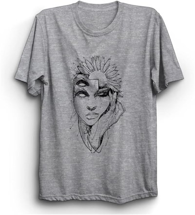 The Fame Flowery Face, Çiçek ve Yüz, Kadın Çizim Tişört