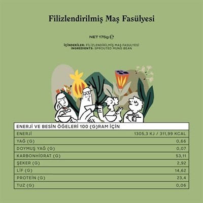 The Good Wild Filizlendirilmiş Maş Fasulyesi - Glutensiz Kuru Bakliyat, Vegan, Yüksek Lif ve Protein Kaynağı, 175 g