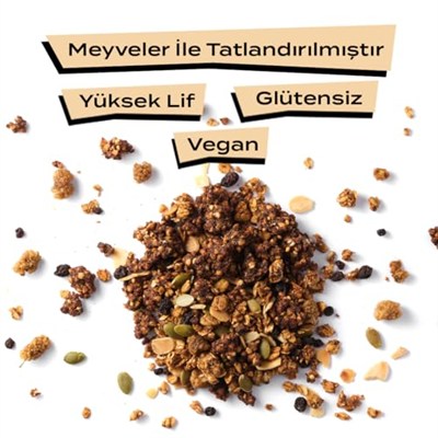 The Good Wild Karışık Meyveli Granola - İlave Şekersiz, Glutensiz Vegan Atıştırmalık, Yüksek Lifli, 300 g