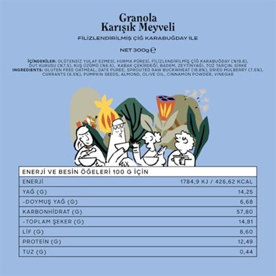 The Good Wild Karışık Meyveli Granola - İlave Şekersiz, Glutensiz Vegan Atıştırmalık, Yüksek Lifli, 300 g