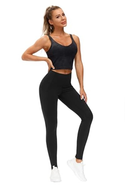 THE GYM PEOPLE Kalın Yüksek Bel Yoga Pantolonları Cepler, Kadınlar için Karın Kontrolü Egzersiz Koşu Yoga Tayt
