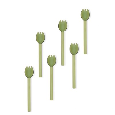The Mia Abiete Dondurma Ve Tatlı Kaşığı Yeşil 6lı Set