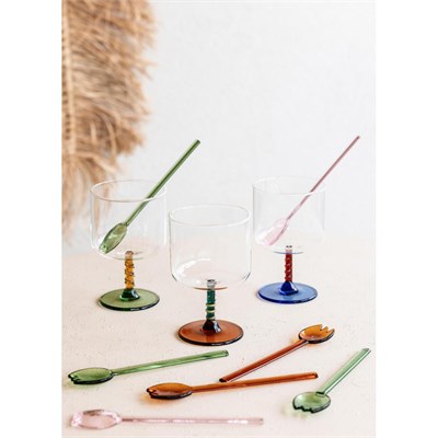 The Mia Abiete Dondurma Ve Tatlı Kaşığı Amber 6lı Set