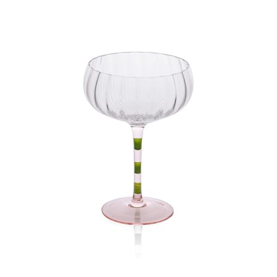 The Mia Ayaklı Cam Dondurma Kasesi Pembe Yeşil 240 Ml