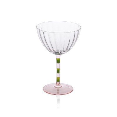 The Mia Ayaklı Cam Dondurma Kasesi Pembe Yeşil 280 Ml