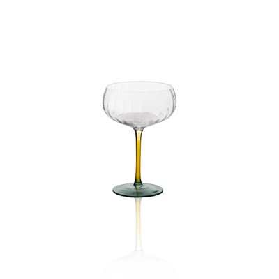 The Mia Ayaklı Cam Dondurma Kasesi Sarı Yeşil 280 Ml