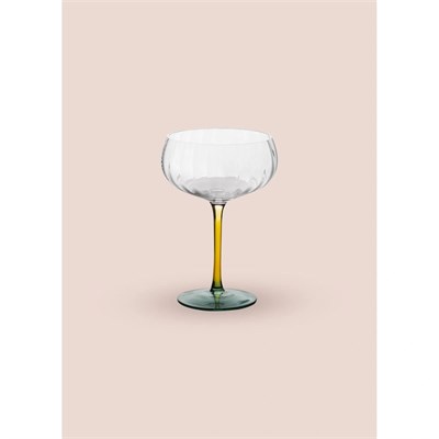 The Mia Ayaklı Cam Dondurma Kasesi Sarı Yeşil 280 Ml