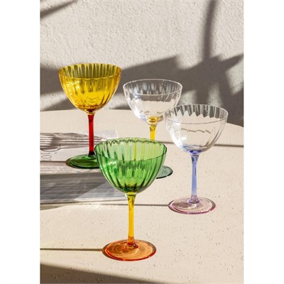 The Mia Ayaklı Cam Dondurma Kasesi Sarı Yeşil 240 Ml