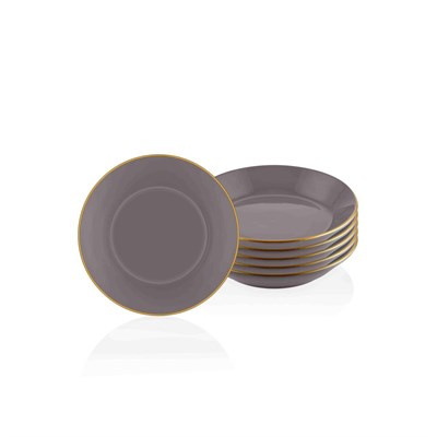 The Mia Basic Yemek Tabağı 6 Lı Set Gri - 20cm