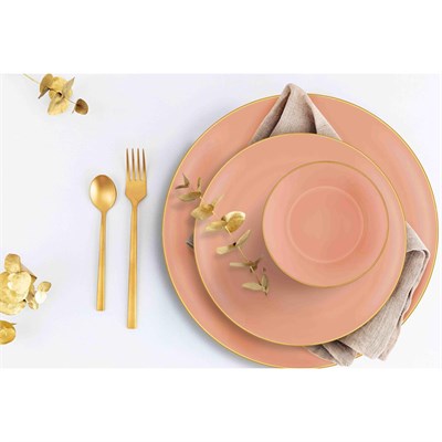 The Mia Basic Yemek Tabağı 6 Lı Set Somon Pembe - 20cm