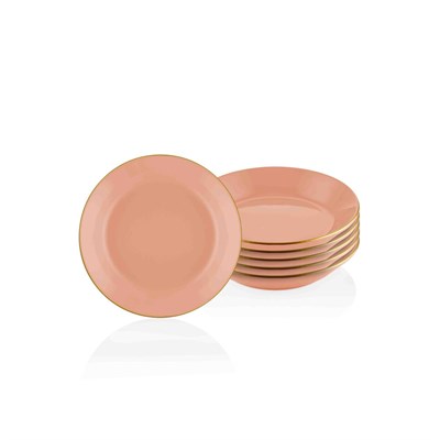 The Mia Basic Yemek Tabağı 6 Lı Set Somon Pembe - 20cm