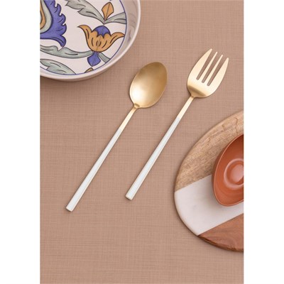 The Mia Bianco Salata Servis Takımı Gold 2 Parça Ckb0247