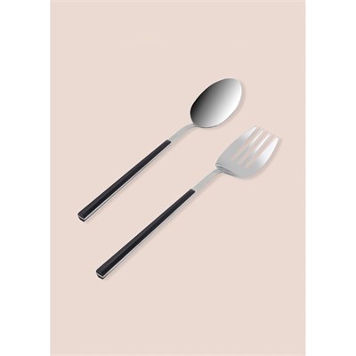 The Mia Bianco Salata Servis Takımı Gümüş 2 Parça Ckb0224