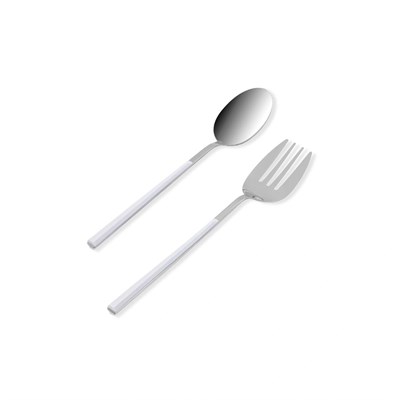The Mia Bianco Salata Servis Takımı Gümüş 2 Parça Ckb0246