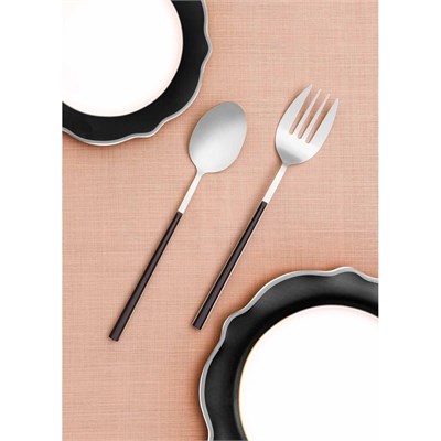 The Mia Bianco Salata Servis Takımı Gümüş 2 Parça Ckb0224