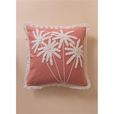 The Mia Bohem Palmiye Desenli Kırlent Somon 45 X 45 Cm