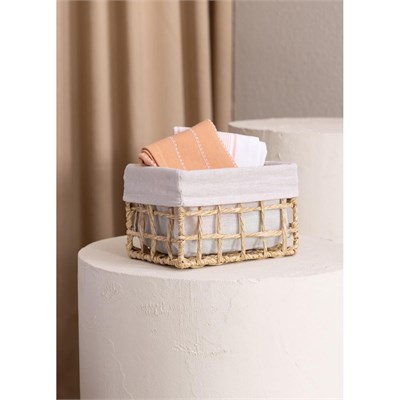The Mia Braid Hasır Organizer Sepet Naturel 22x14x13 Cm