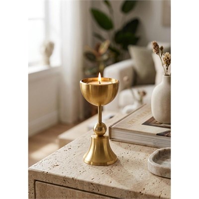 The Mia Brass Pirinç Şamdan Ve Tealight Mumluk 12 Cm