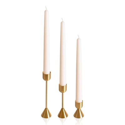 The Mia Brass Pirinç Silindir Şamdan 3 Parça Set