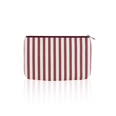 The Mia Clutch Stripe Bordo Beyaz 27 X 19 Cm