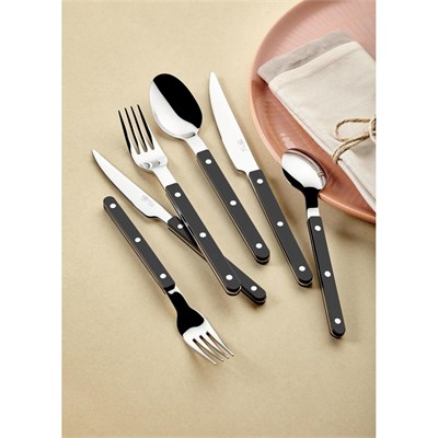 The Mia Comida Çatal Kaşık Bıçak Takımı Siyah 36 Parça