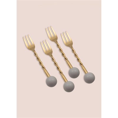 The Mia Globe Kek Çatalı Gri 4 Parça