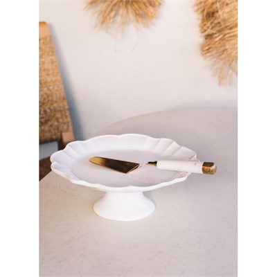 The Mia Grande Pasta Kek Standı Beyaz 32x12 Cm Grd0011