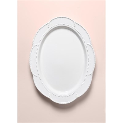 The Mia Grande Servis Tabağı Beyaz 41x31 Cm Grd0012