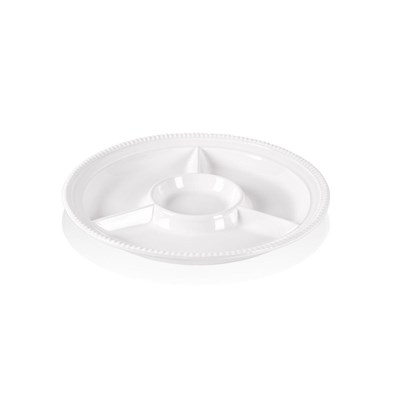 The Mia Grande Servis Tabağı Bölmeli Beyaz 39 Cm