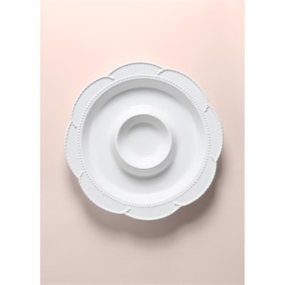 The Mia Grande Servis Tabağı Bölmeli Beyaz 39 Cm Grd0013