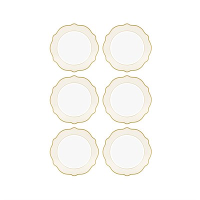 The Mia Jaswely Pasta Tabağı 6 Parça Krem 21 Cm