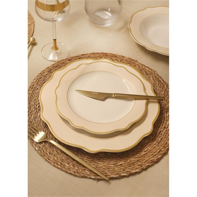 The Mia Jaswely Pasta Tabağı 6 Parça Krem 21 Cm