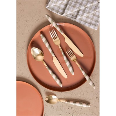 The Mia Joy Çatal Kaşık Bıçak Takımı Yeşil Gold 36 Parça