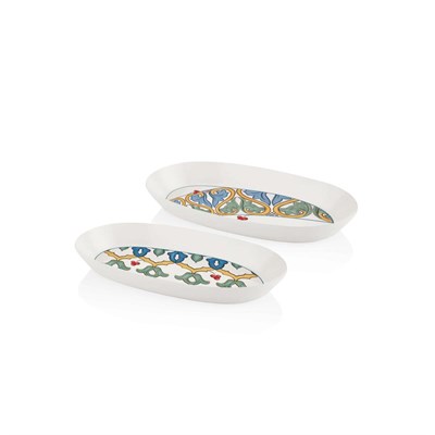 The Mia Limoncello Oval Servis 2li Set Gri 29 Cm