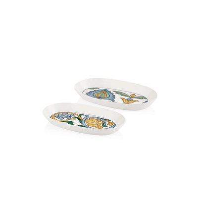 The Mia Limoncello Oval Servis 2li Set Gri 26 Cm
